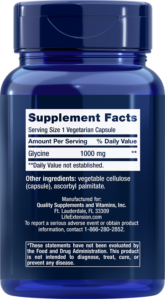 Life Extension Glycine 1000 mg — Supplement Facts