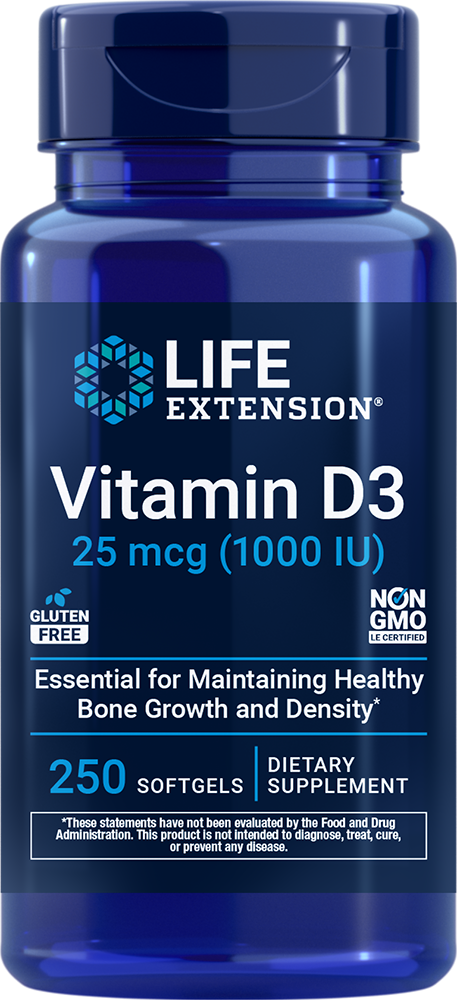 Life Extension Vitamin D3 1,000 IU, 250 softgels