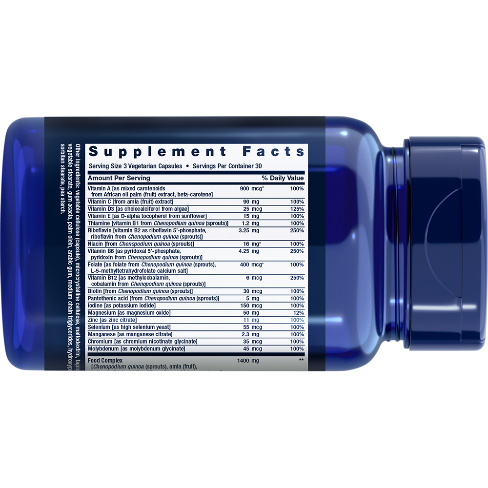 Life Extension Whole Food Multivitamin — Supplement Facts