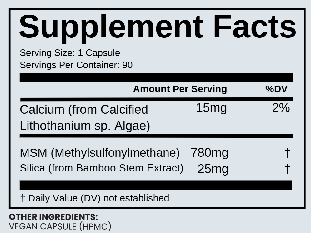 Orgamika MSM with Silica & Calcium