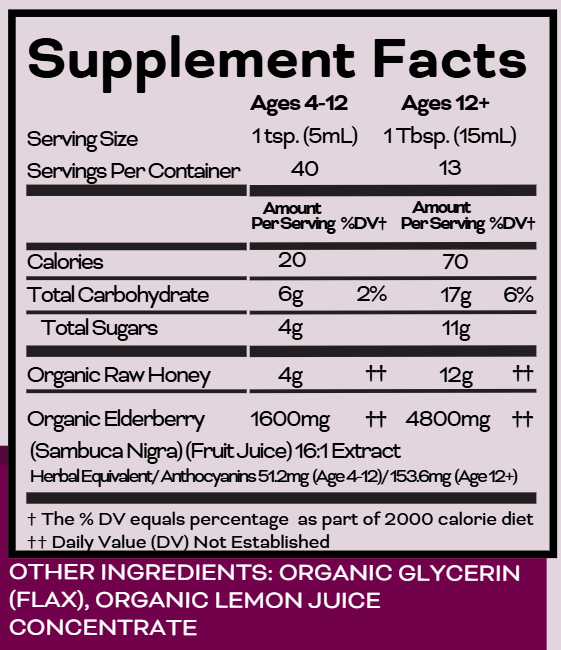 Orgamika Throat Doctor Elderberry & Raw Honey Formula