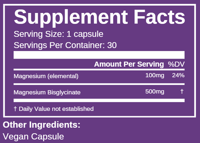 Orgamika Ultra-Pure Magnesium Glycinate 30 Capsules