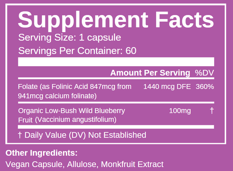 Organica Folinic Acid+ 60 Capsules