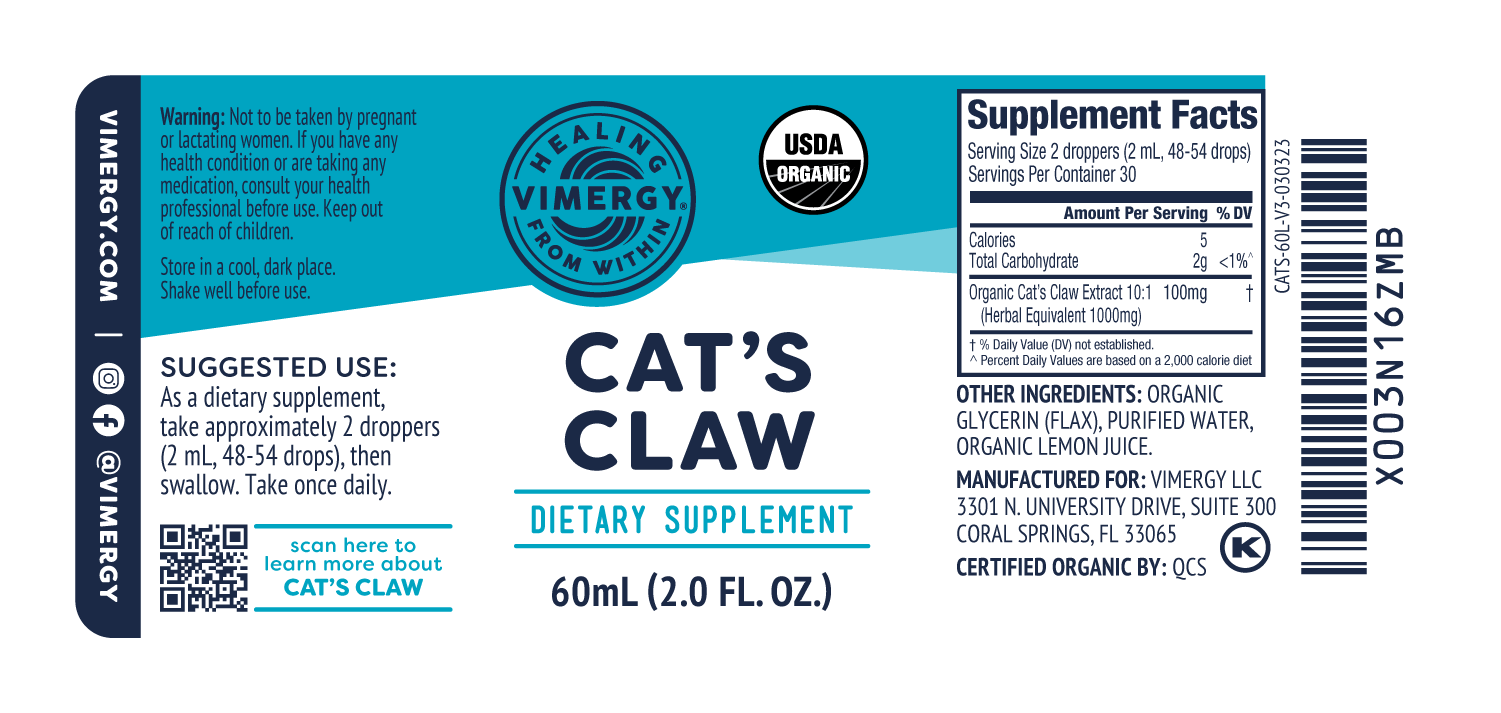 Vimergy Organic Cat's Claw 60ml
