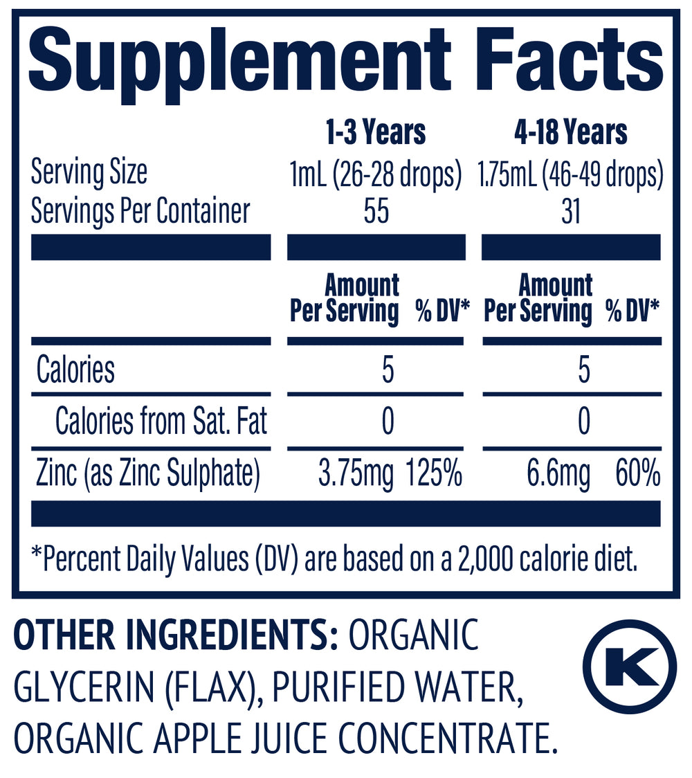 Vimergy Kids Organic Zinc Sulfate 55ml