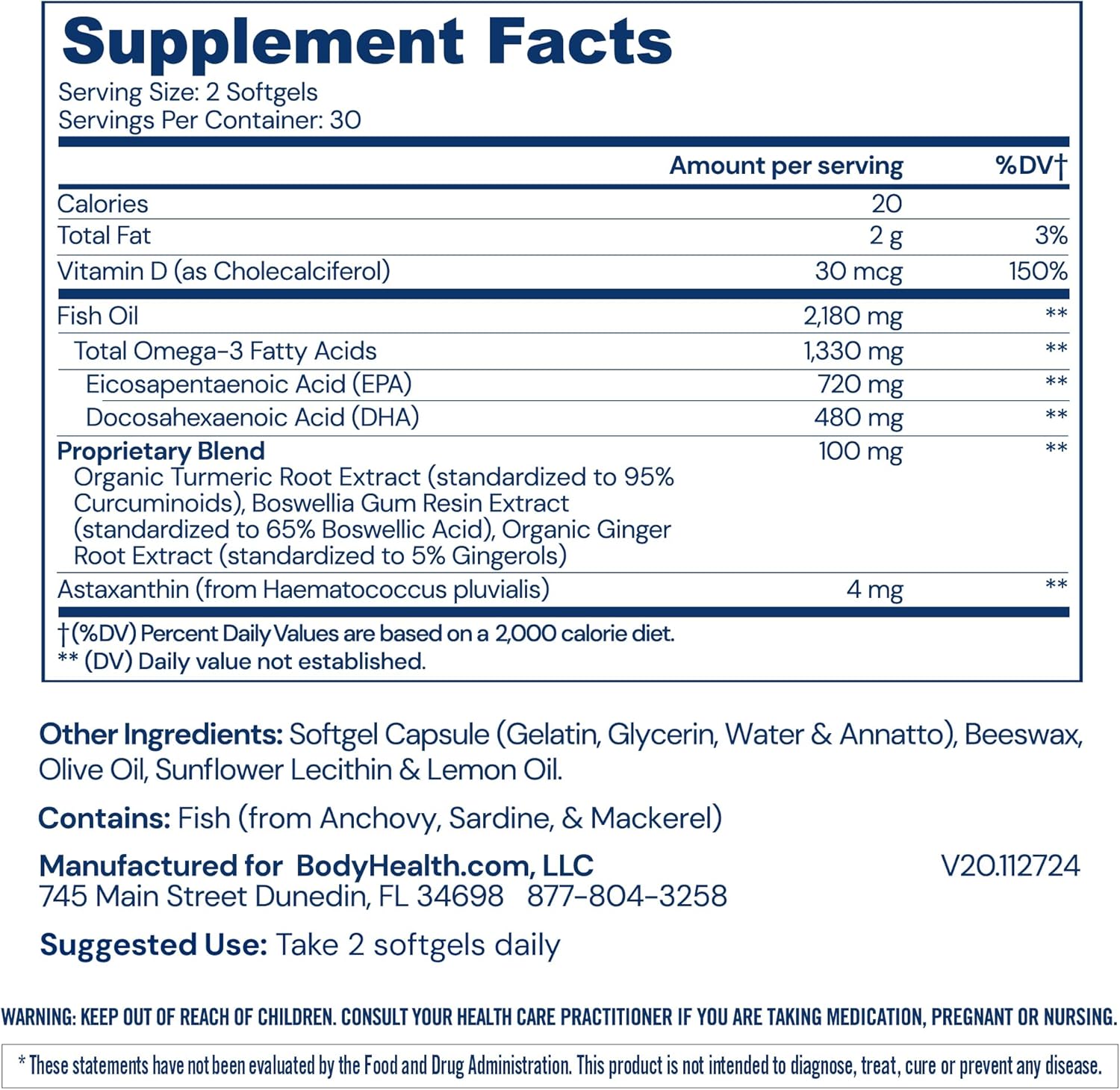 BodyHealth Omega-3 Health - 30 Servings