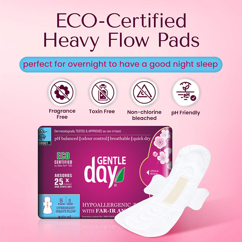 Gentle Day Organic Pads Overnight/Heavy Flow 8s