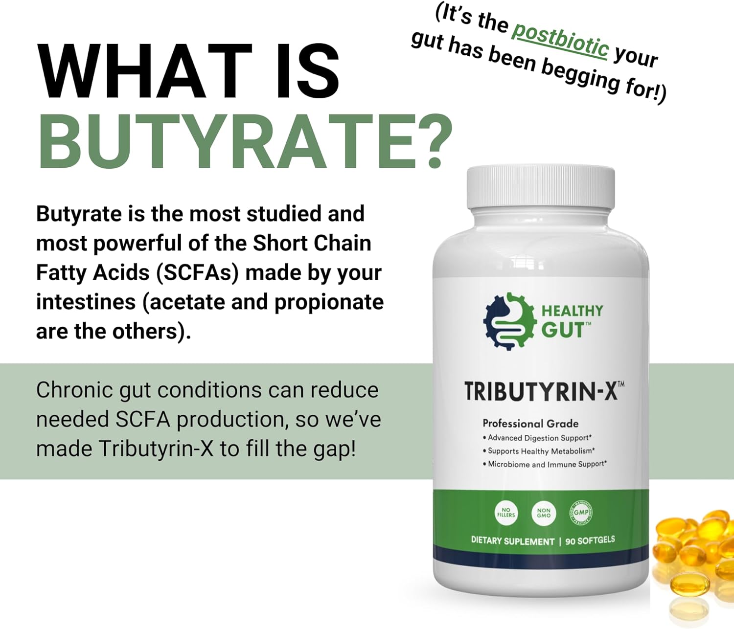 Healthy Gut Tributyrin-X | Histamine and Leaky Gut Support