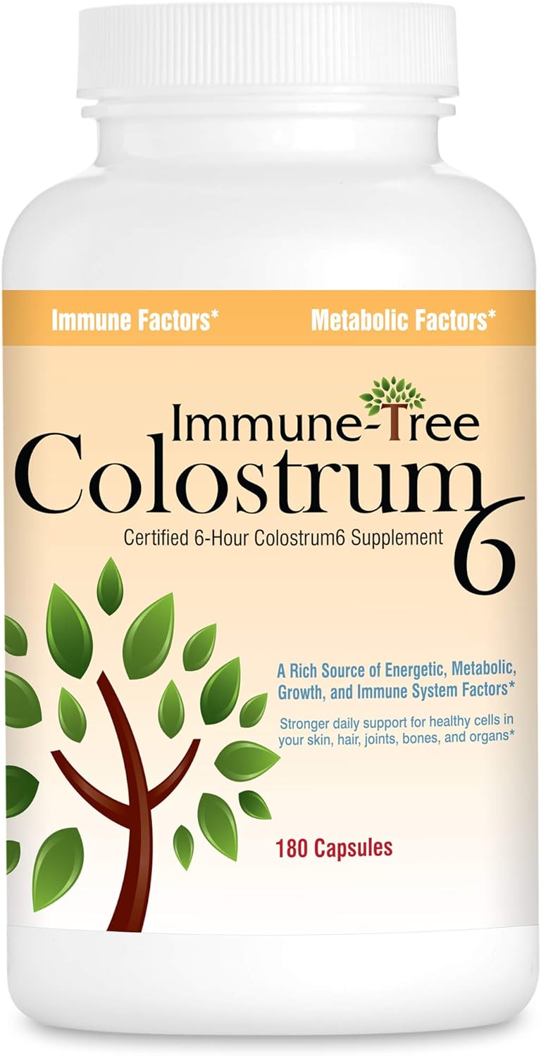 ImmuneTree Colostrum 180 Capsules (Certified 6-Hour Colostrum)