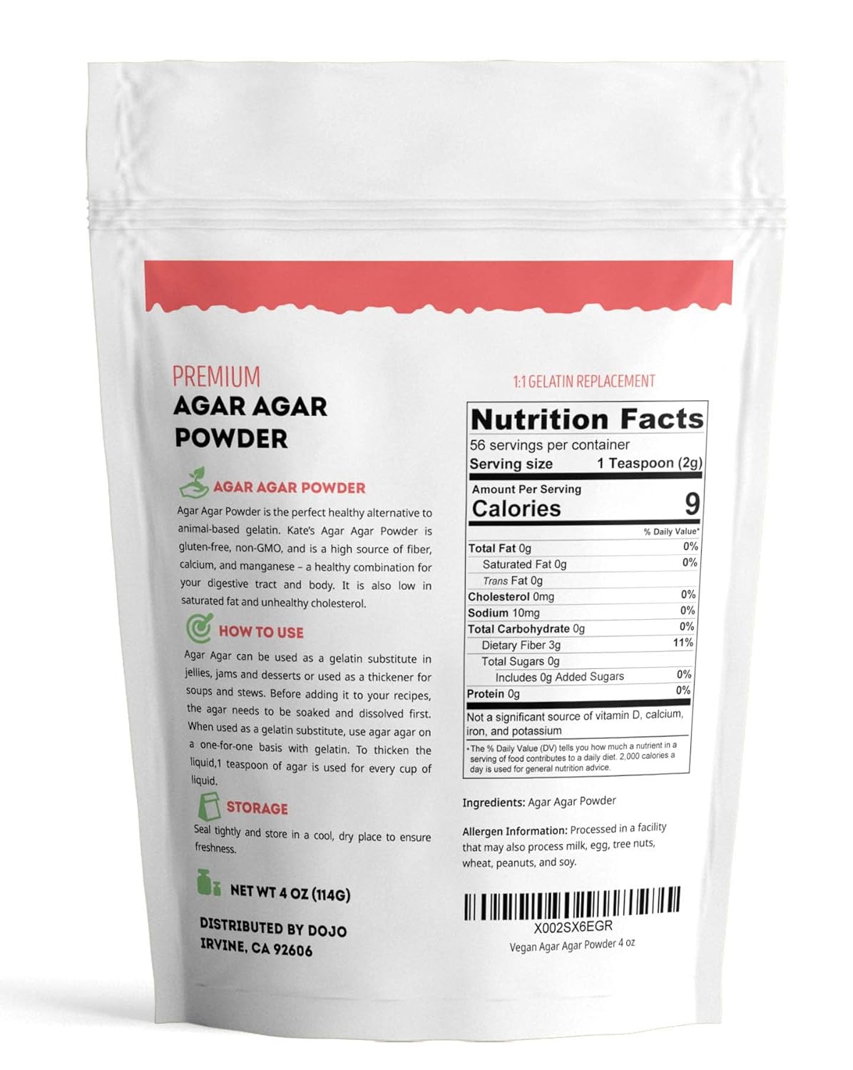 Kate Naturals Premium Agar Agar Powder 4oz