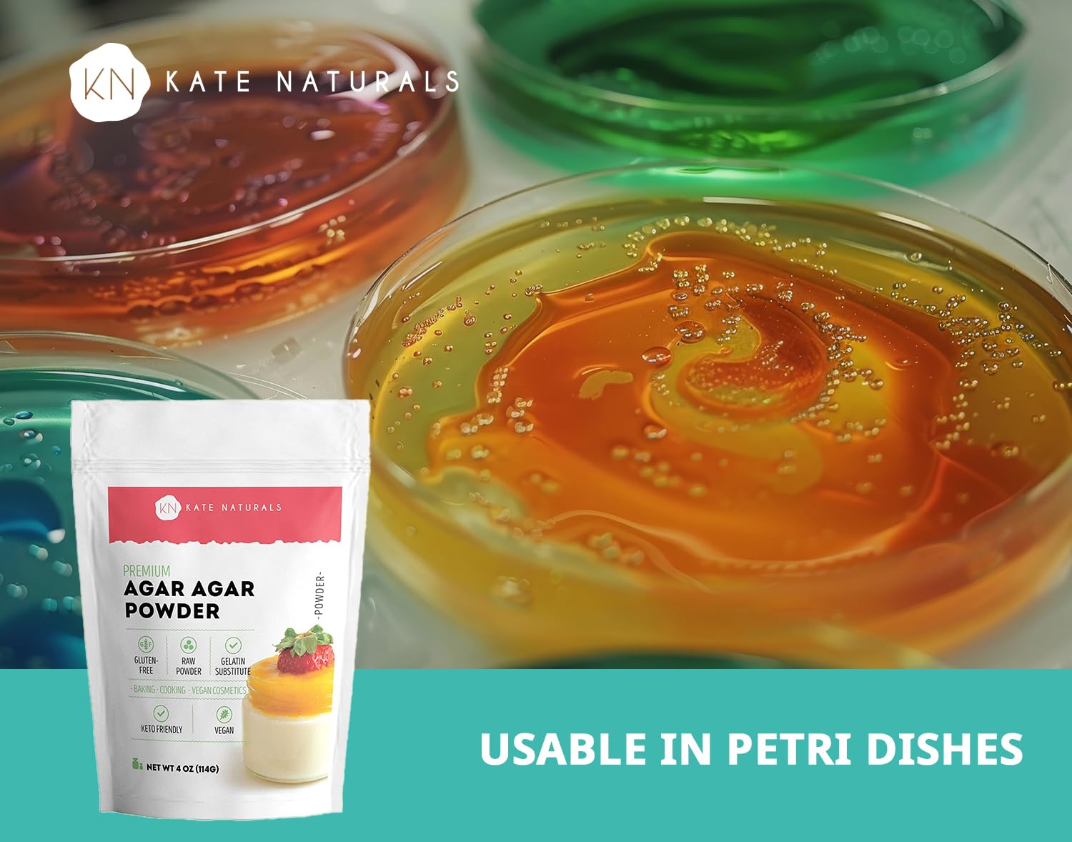 Kate Naturals Premium Agar Agar Powder 4oz