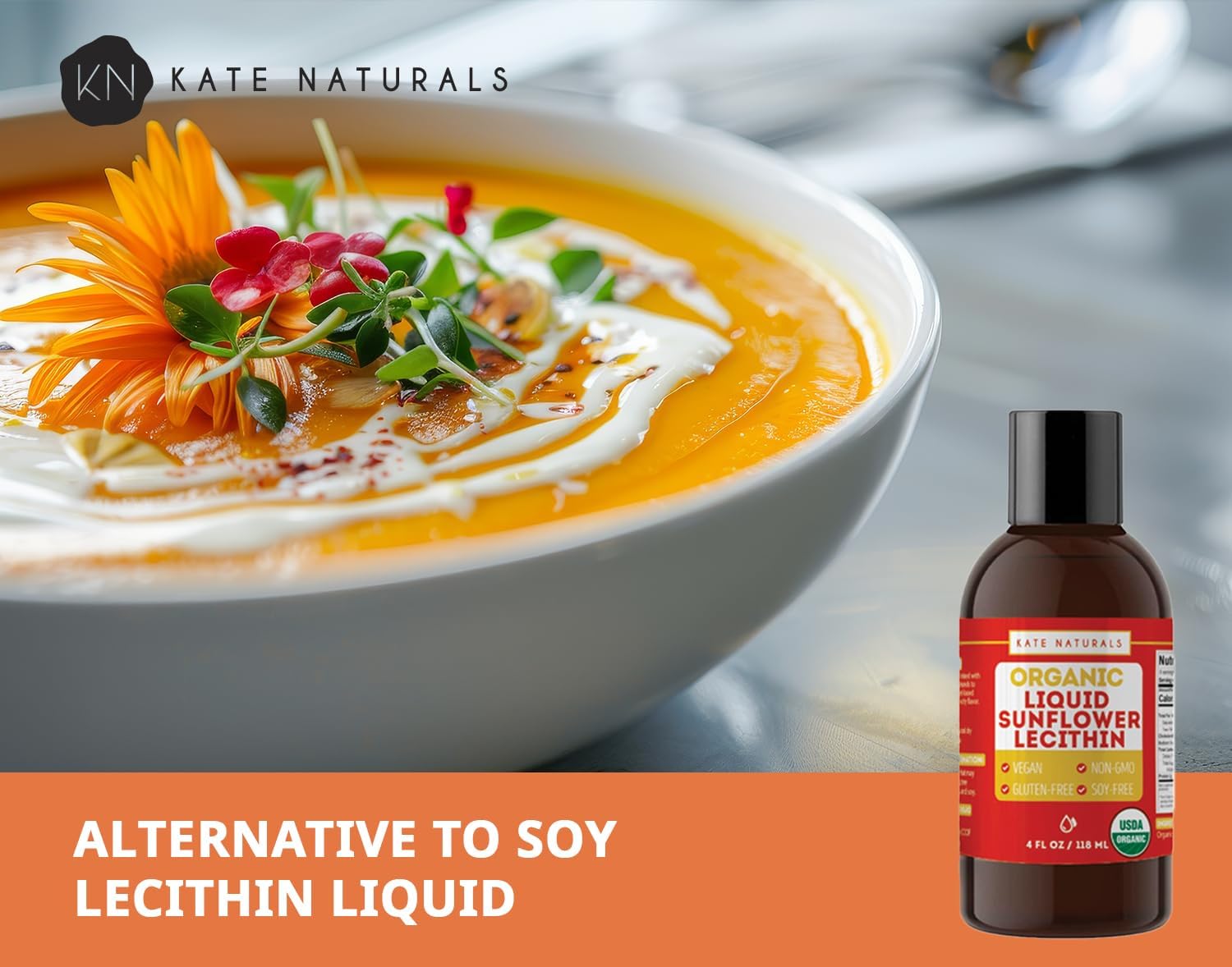 Kate Naturals Organic Liquid Sunflower Lecithin 118ml