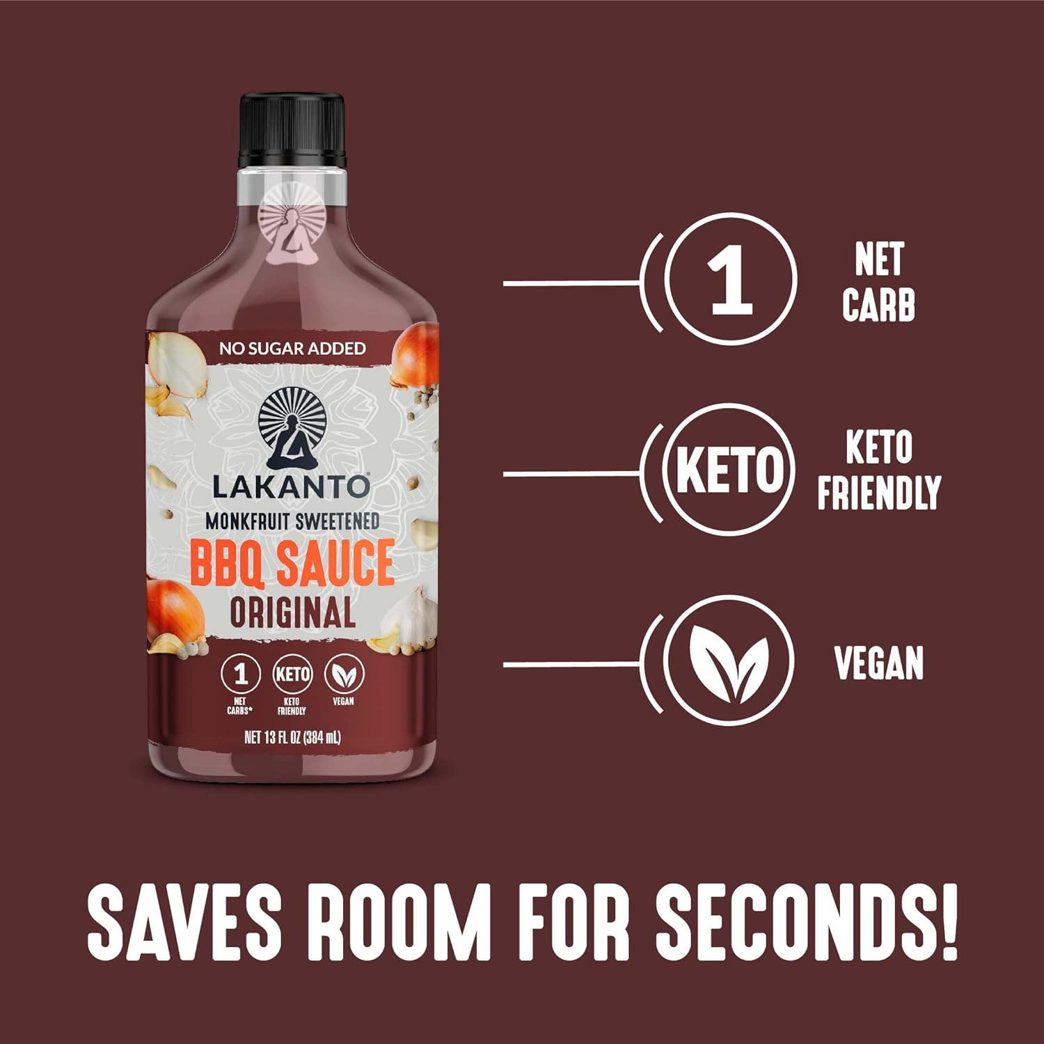 Lakanto BBQ Sauce - Original - Monkfruit Sweetened 384ml