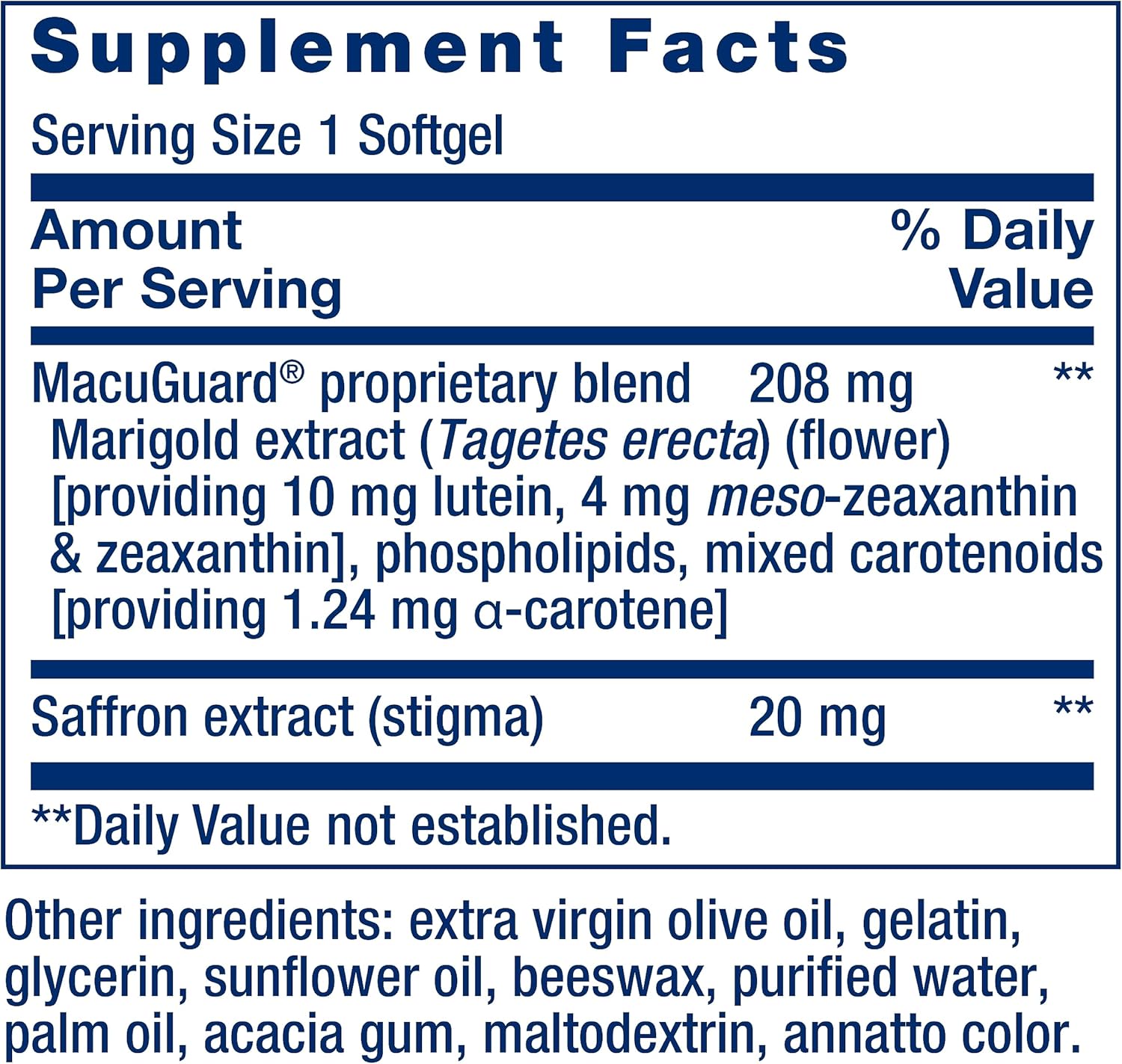 Life Extension MacuGuard Ocular Support with Saffron