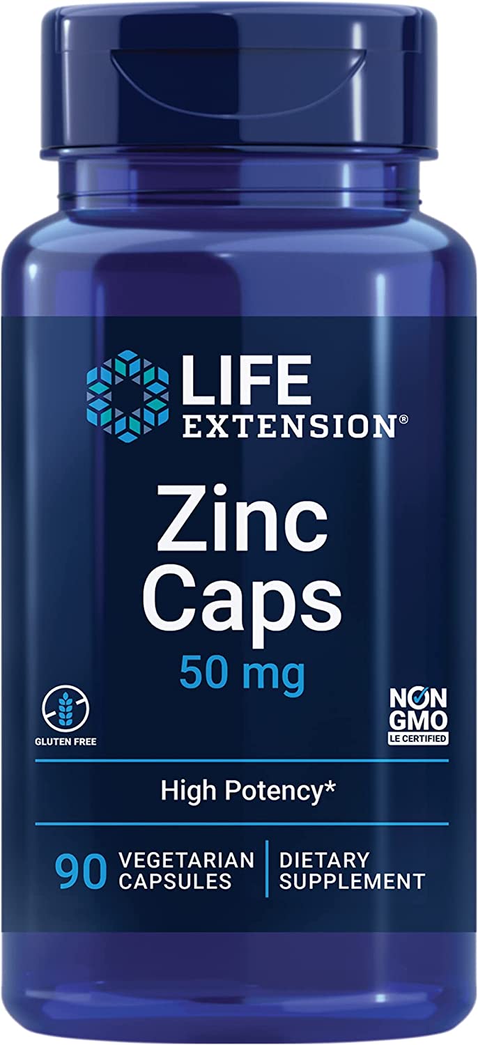 Life Extension Zinc Caps 50mg - 90 Capsules
