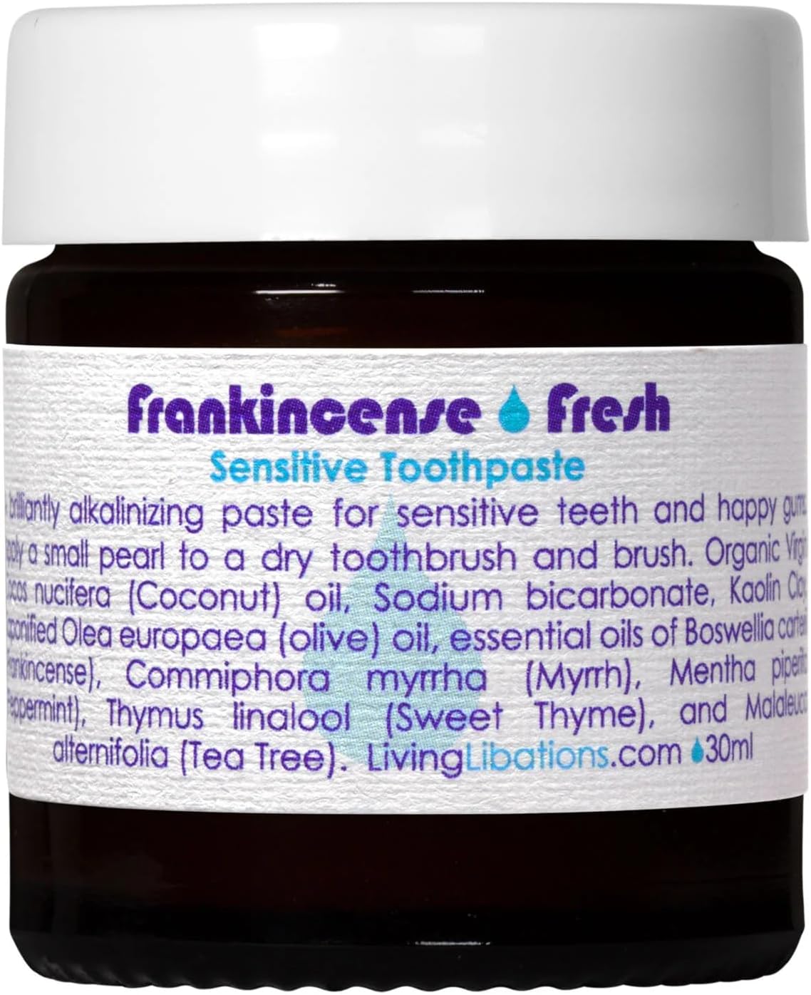Living Libations Organic Frankincense Fresh Sensitive Toothpaste 30ml