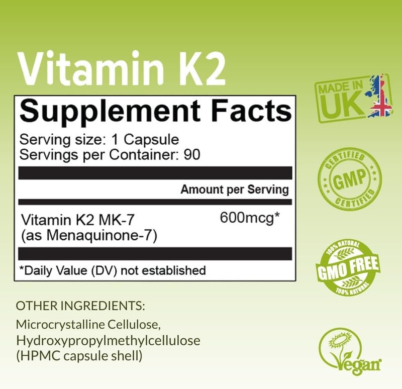 NutriZing Vitamin K2 (MK-7) 600mcg