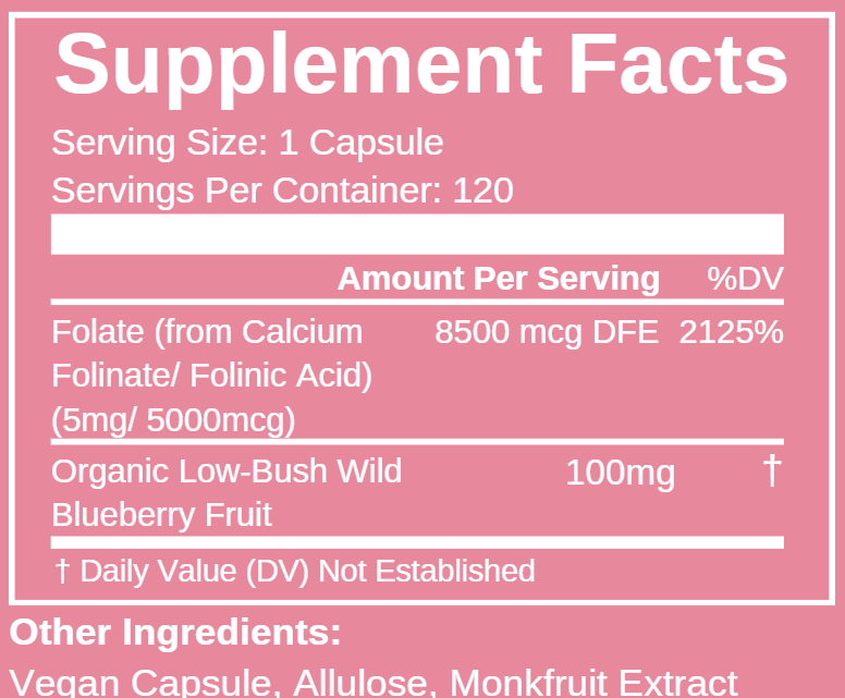 Orgamika Folinic Acid+ HIGH DOSE 120 Capsules