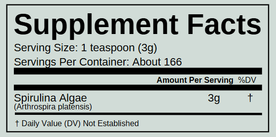 Organica Spirulina Powder 500g