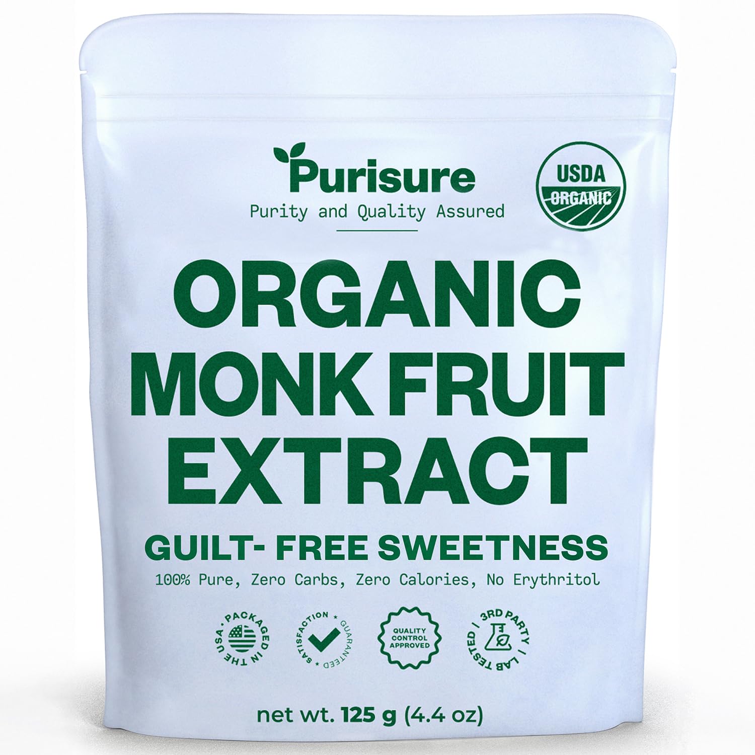 Purisure Organic Monk Fruit Extract 125g - 400 Servings