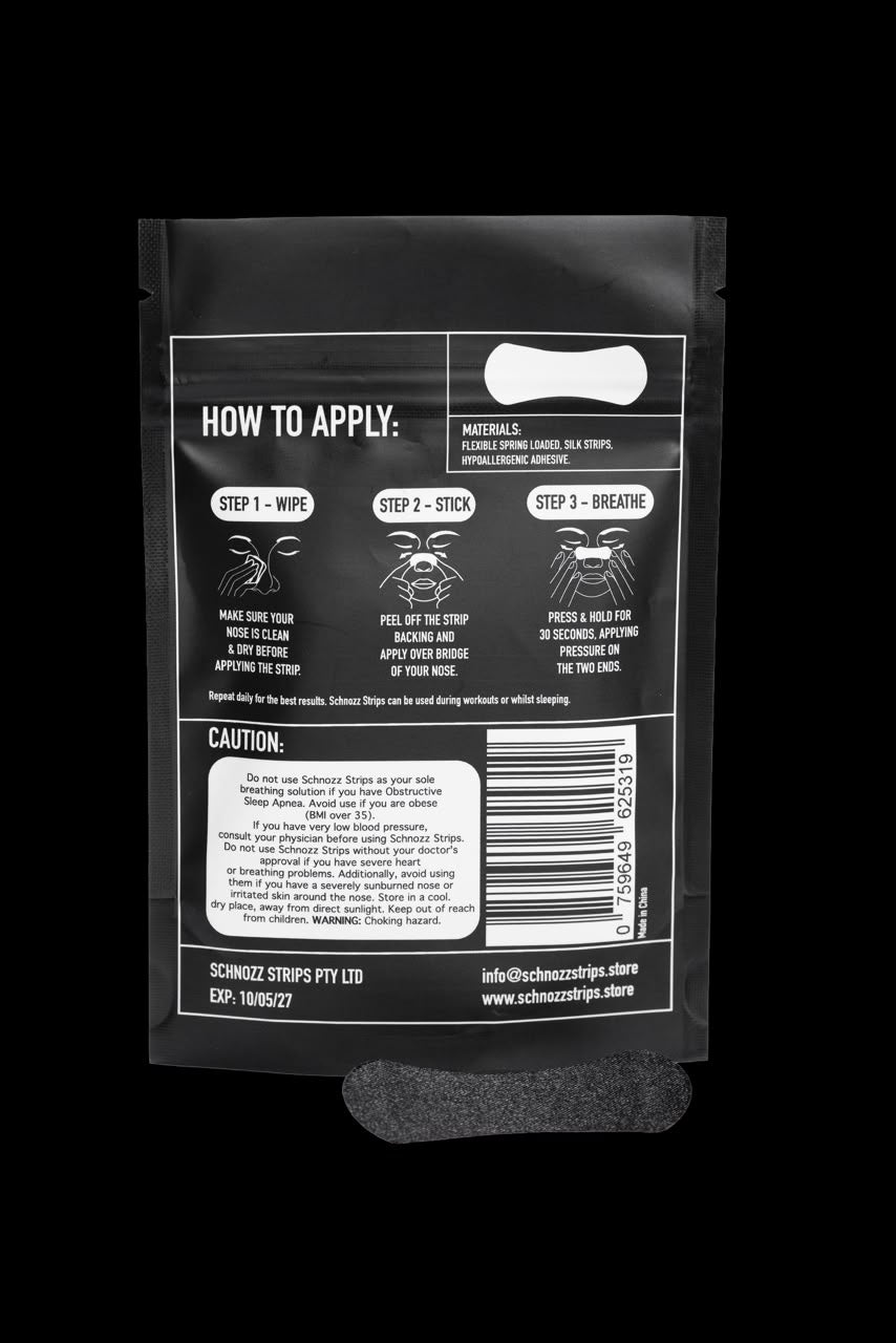 Schnozz Black Nasal Strips