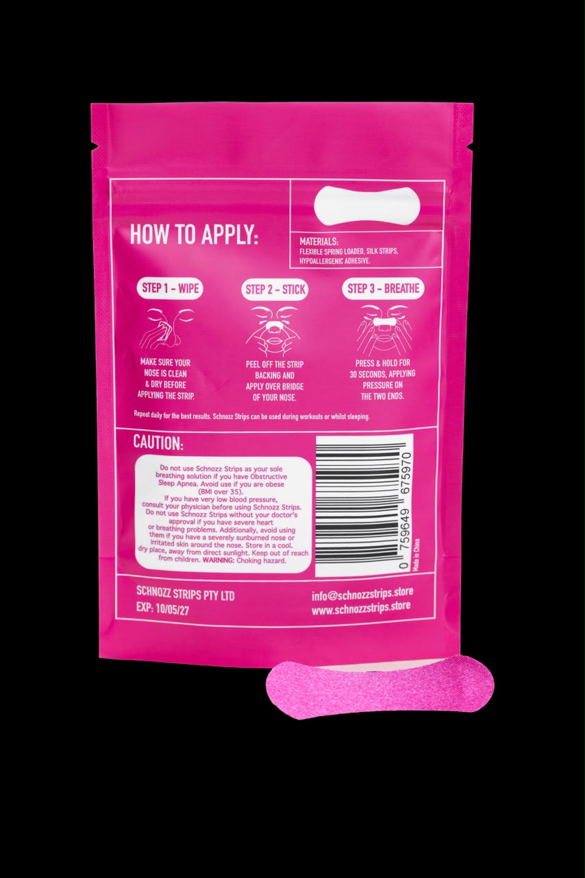 Schnozz Pink Nasal Strips
