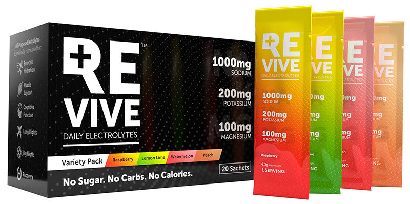 REVIVE Sugar Free Daily Electrolytes Variety Pack 20's - for Keto, Intermittent Fasting Hydration
