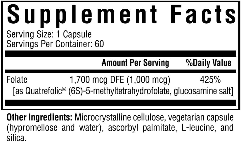 SeekingHealth L-Methylfolate 1000mcg