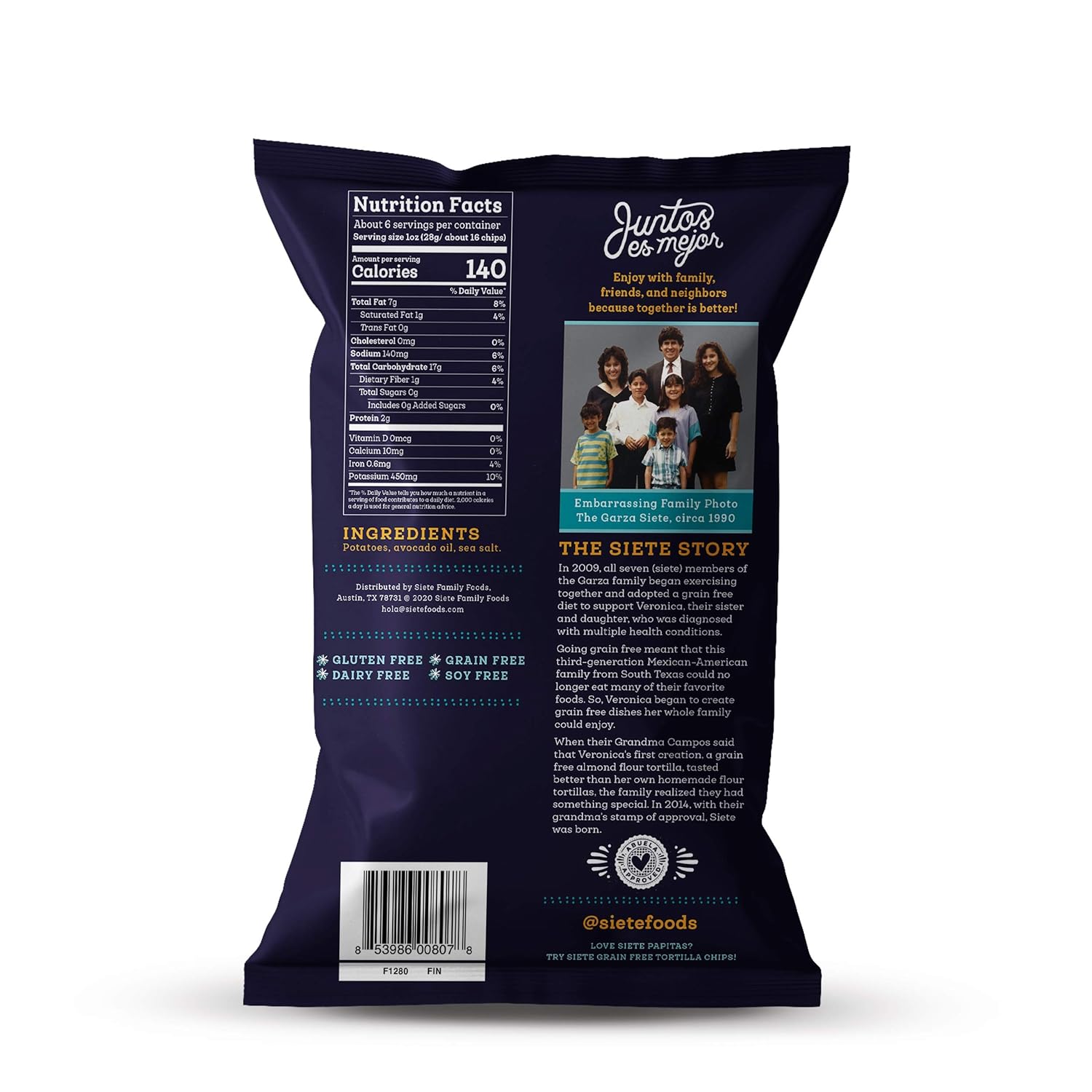 Siete Kettle Cooked Potato Chips - Sea Salt