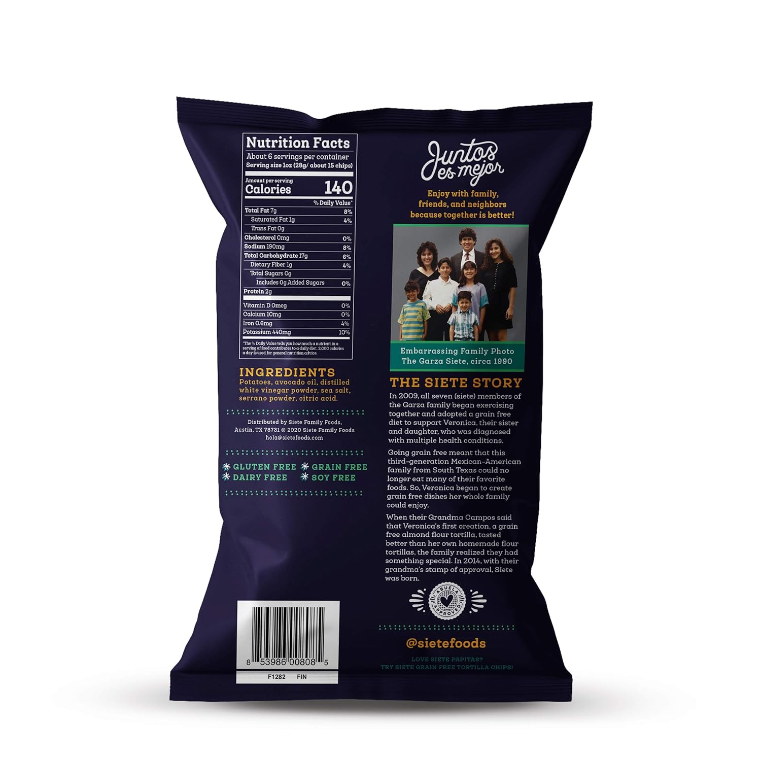 Siete Kettle Cooked Potato Chips - Sea Salt/Vinegar