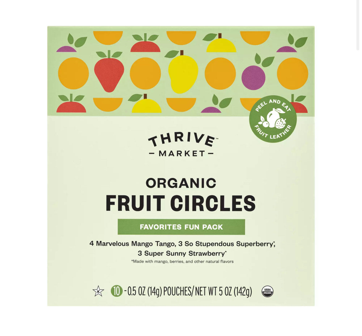 Thrive Market Organic Fruit Circles, Favorites Fun Pack