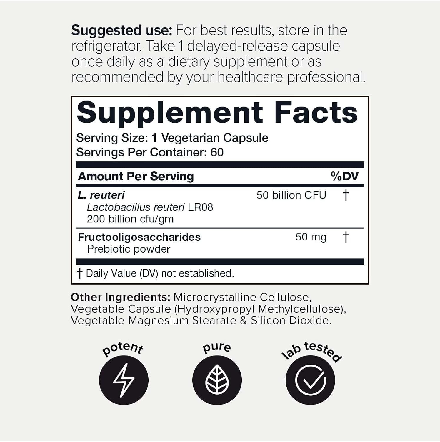 Toniiq 50 Billion CFU Lactobacillus Reuteri Probiotic