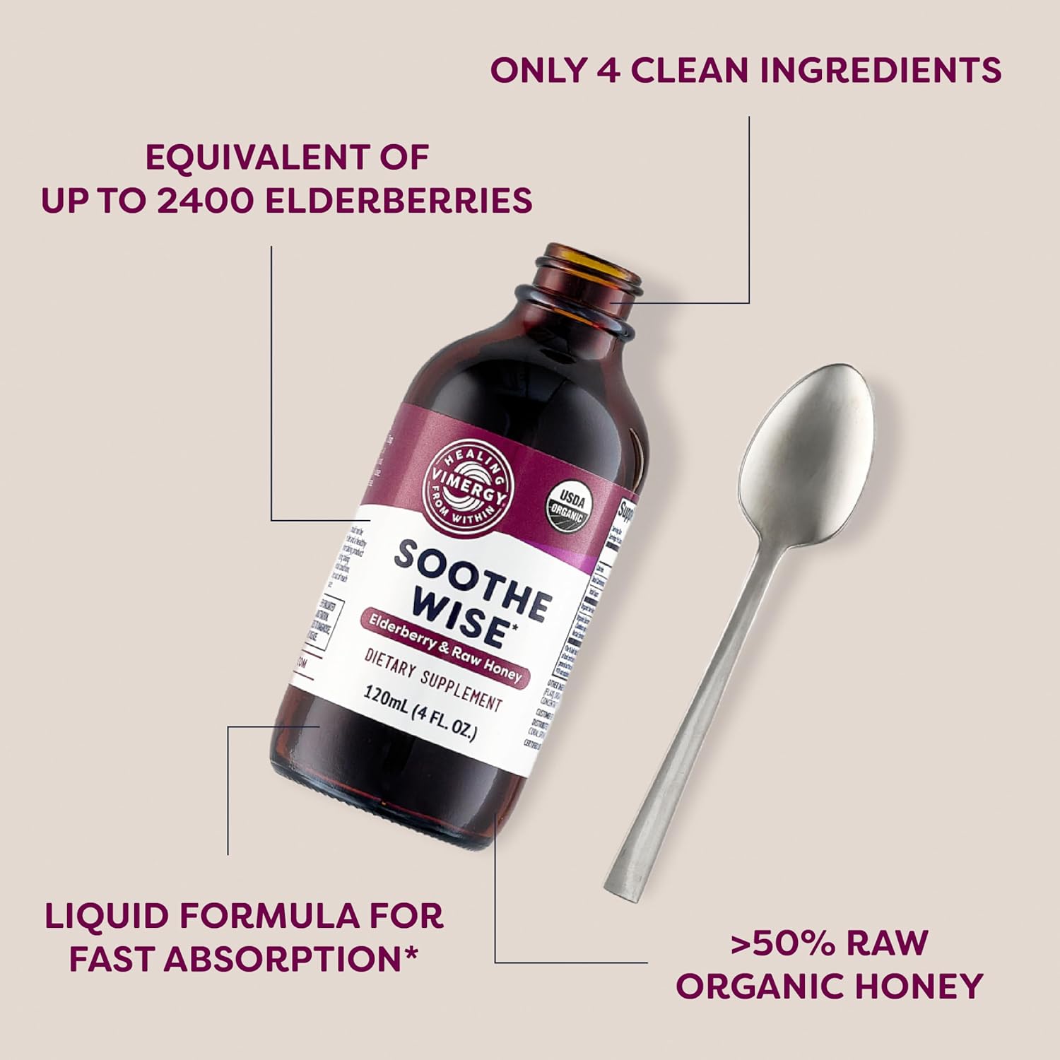 Vimergy Soothwise Organic Elderberry Syrup