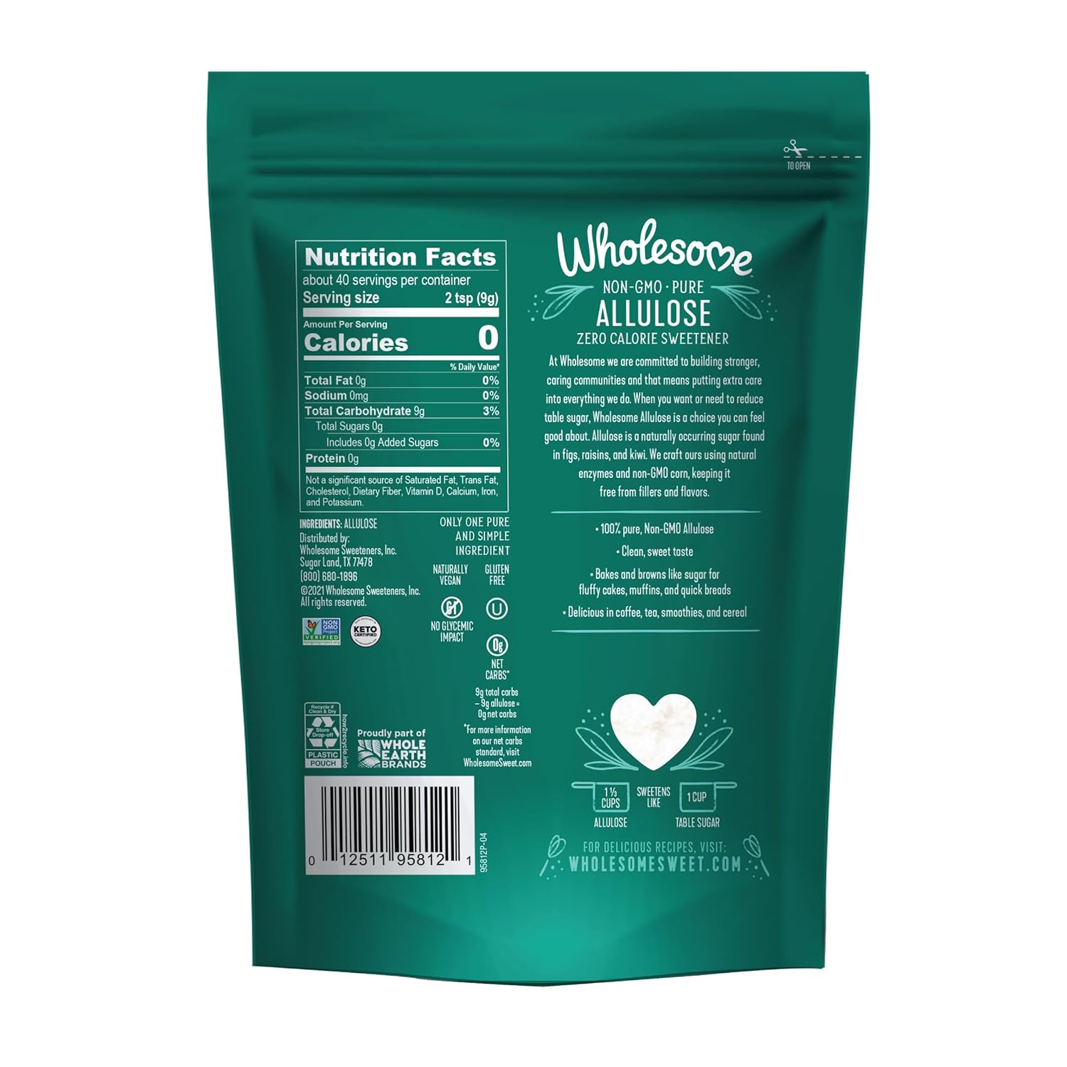 Wholesome Allulose (Non-GMO) 340g