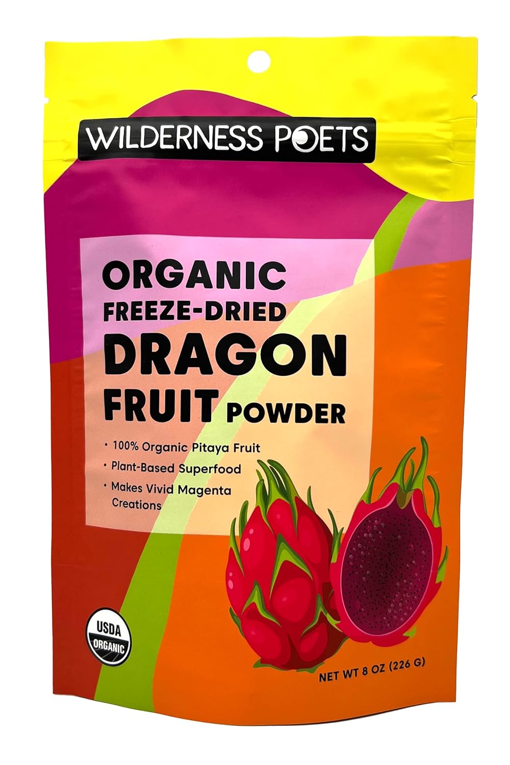 Wilderness Poets Organic Freeze-Dried Pitaya (Dragon Fruit Powder) 8oz