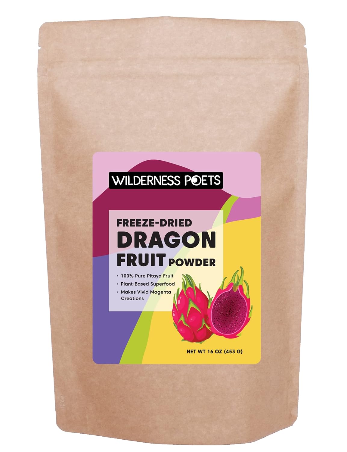 Wilderness Poets Organic Freeze-Dried Pitaya (Dragon Fruit Powder) 16oz