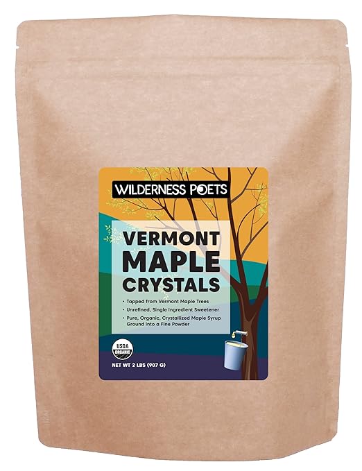 Wilderness Poets Vermont Organic Maple Sugar Crystals 2 Pound (907g)
