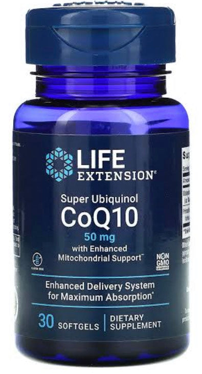 Life Extension Super Ubiquinol CoQ10 50mg with Enhanced Mitochondrial Support™ 100C