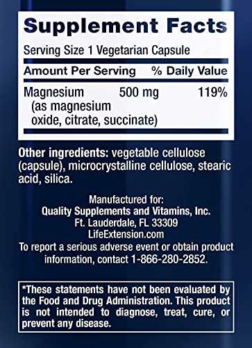 Life Extension Magnesium Caps 500mg 100C