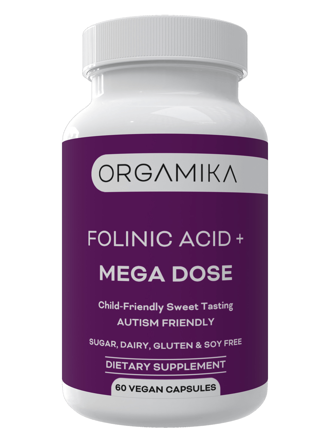 ORGAMIKA Folinic Acid+ MEGA DOSE, 60 vegan capsules